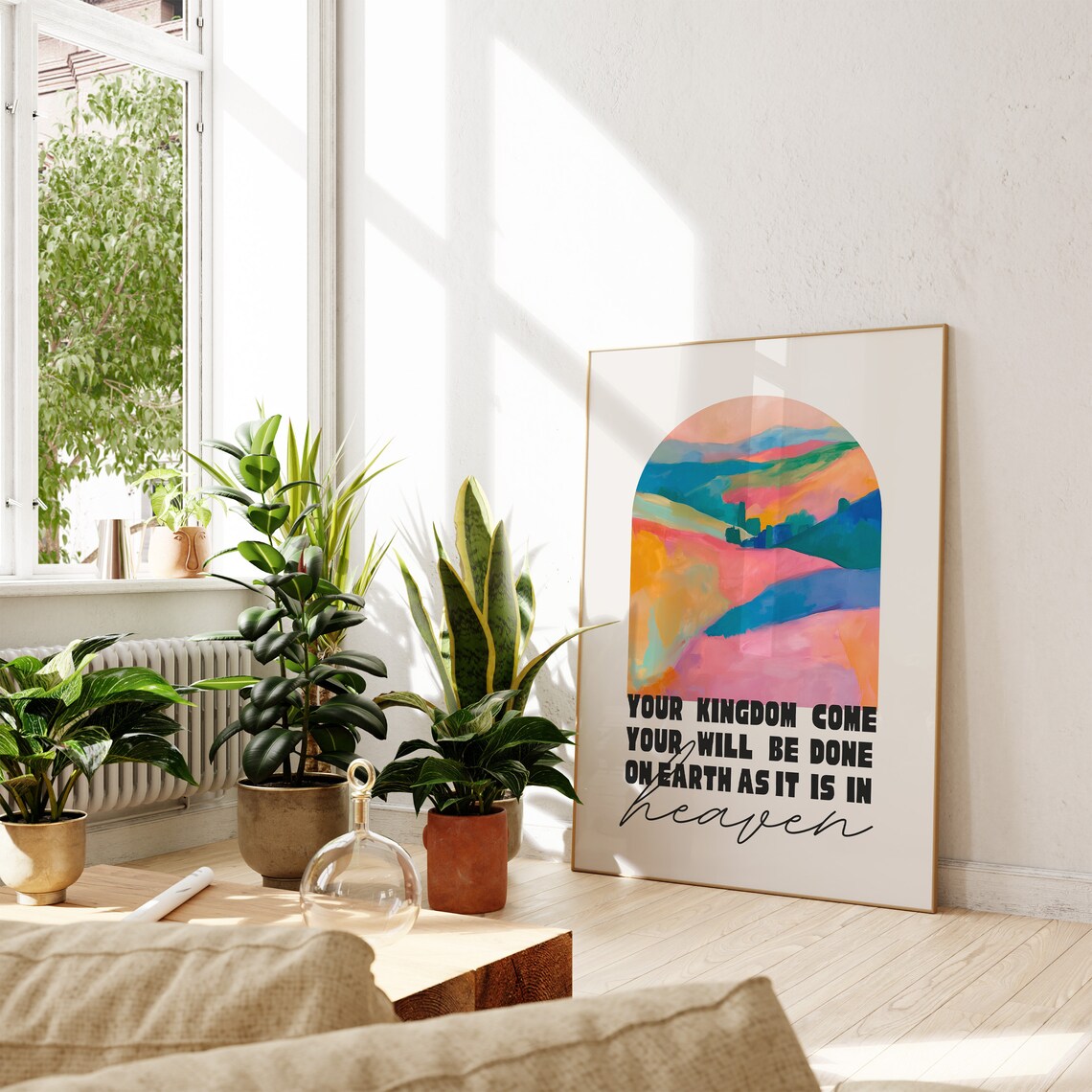 Your Kingdom Come Colorful Arch Landscape Worship Scripture Poster - Image 3