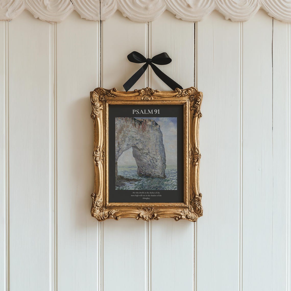 Psalm 91 Shelter Of The Most High Black Seascape Rock Poster - Image 4