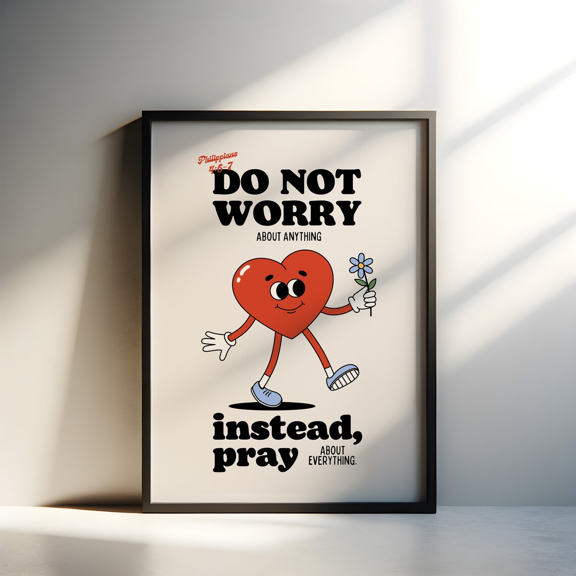 Philippians 4:6-7 Retro Mascot Art Print - Image 3