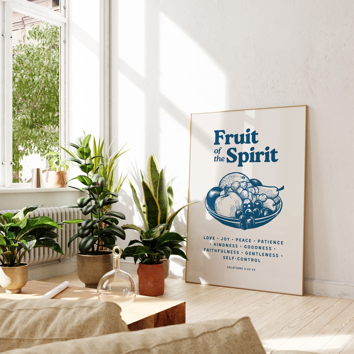 Fruit of the Spirit Galatians 5:22-23 Navy Kitchen Verse Poster - Image 4