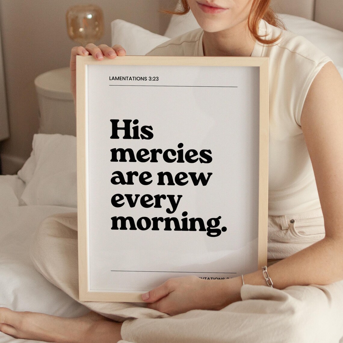 His Mercies Are New Every Morning Lamentations 323 Minimalist Faith Poster - Image 3