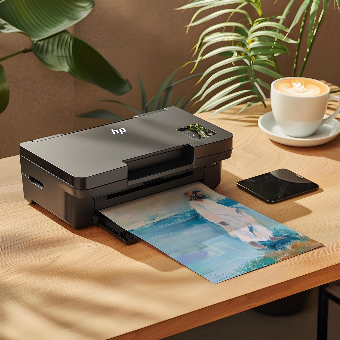 Jesus Walking By The Sea Abstract Impressionist Christian Faith Poster - Image 4