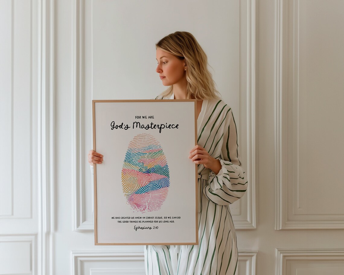 Gods Masterpiece Christian Wall Art, Watercolor Poster - Image 2