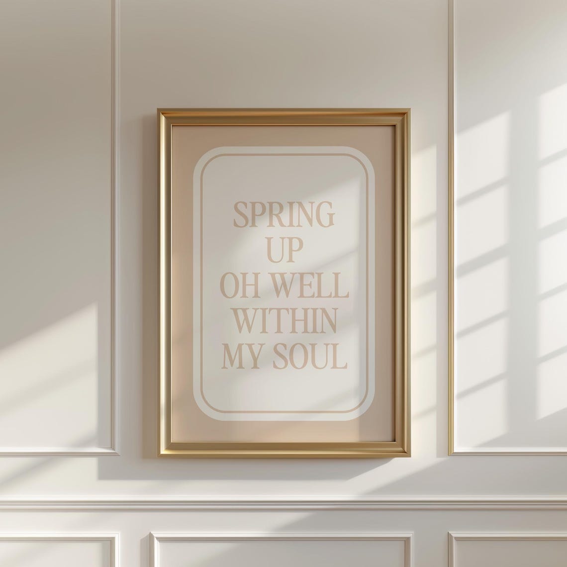 Spring Up Oh Well Within My Soul Beige Minimalist Quote Wall Poster - Image 4