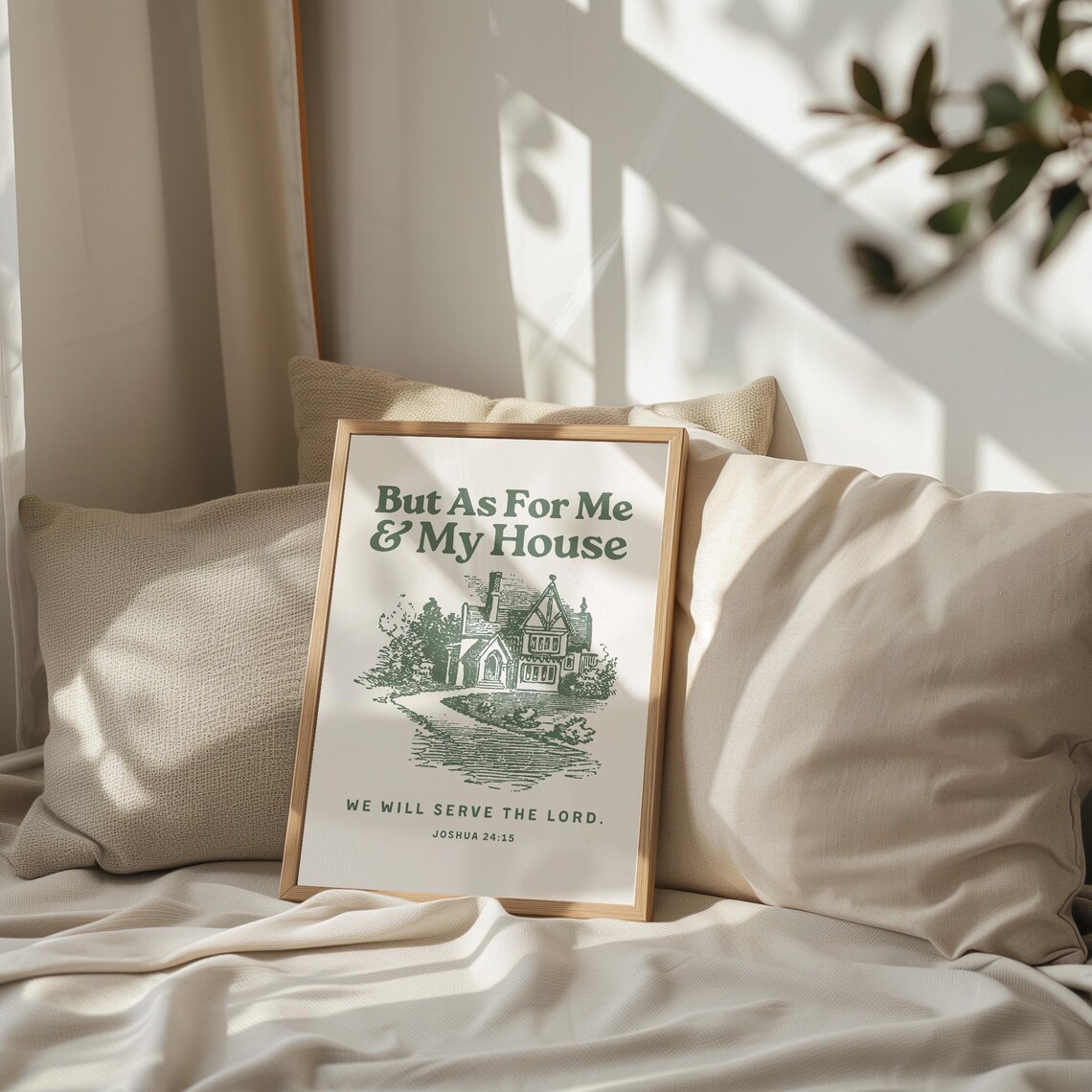 But As For Me And My House We Will Serve The Lord Green Poster - Image 3