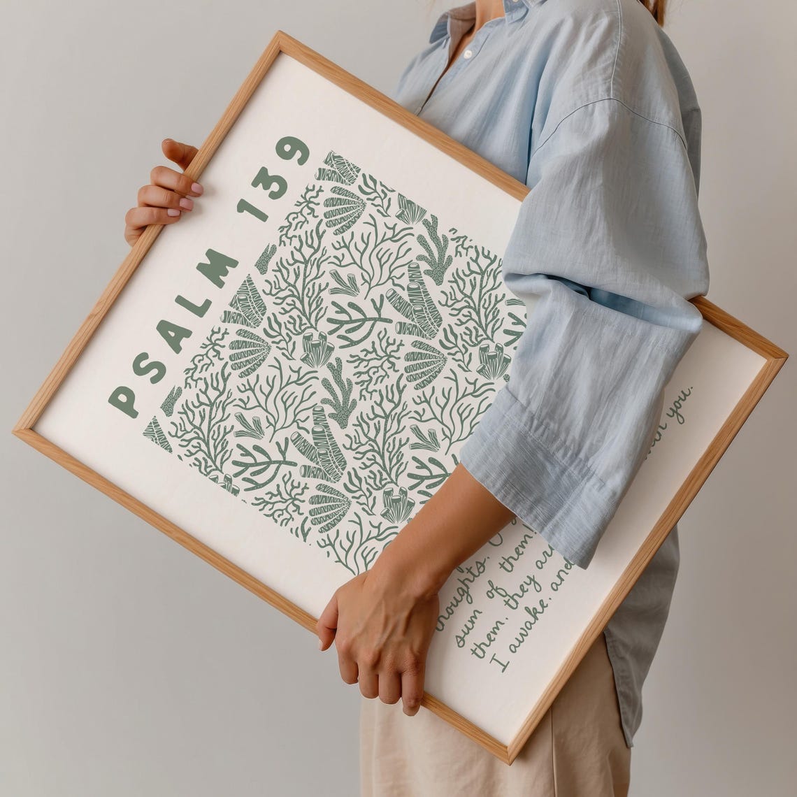 Psalm 139 Coral Reef Pattern Bible Verse Botanical Art Poster - Image 4