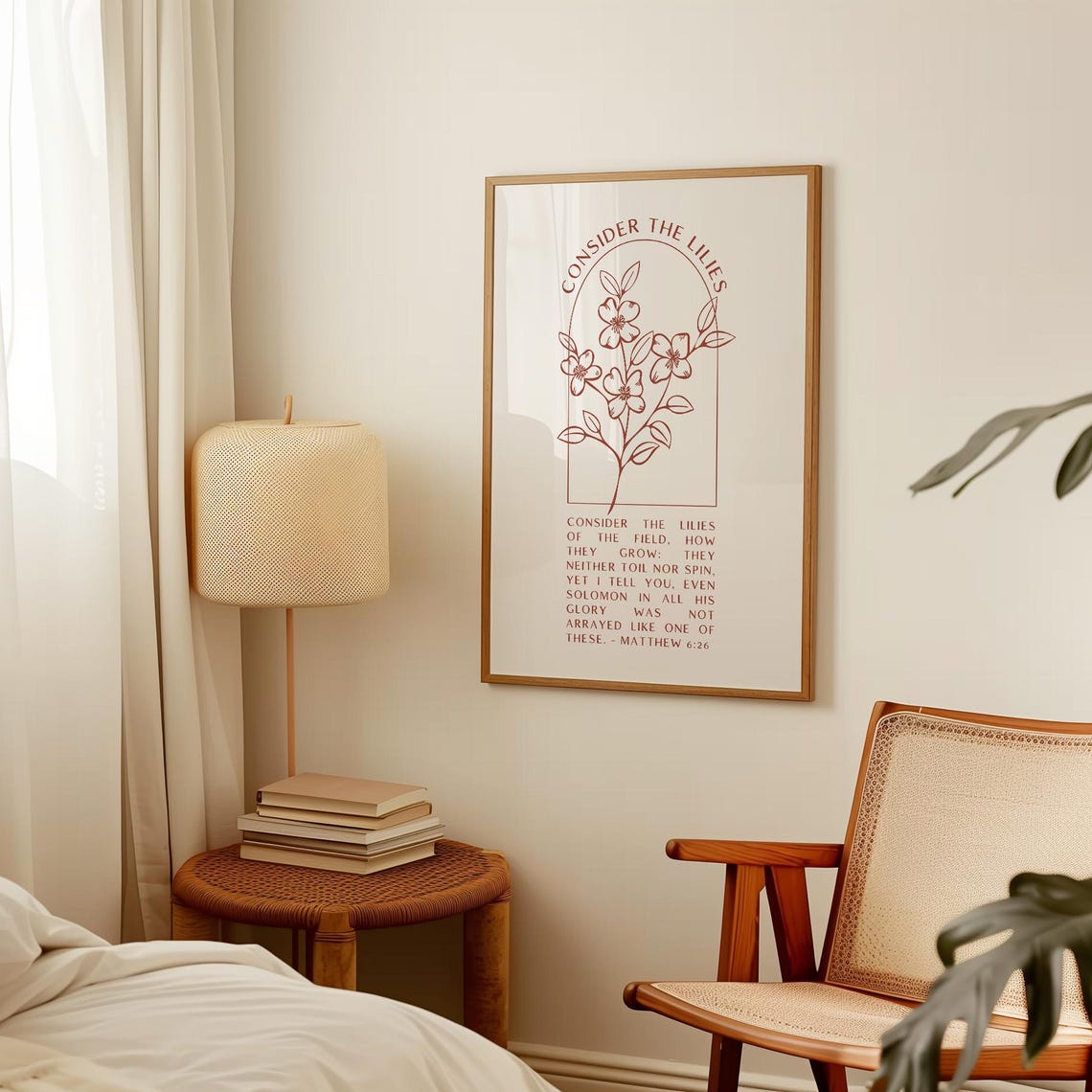 Consider The Lilies Matthew 6:26 Botanical Arch Scripture Poster - Image 4