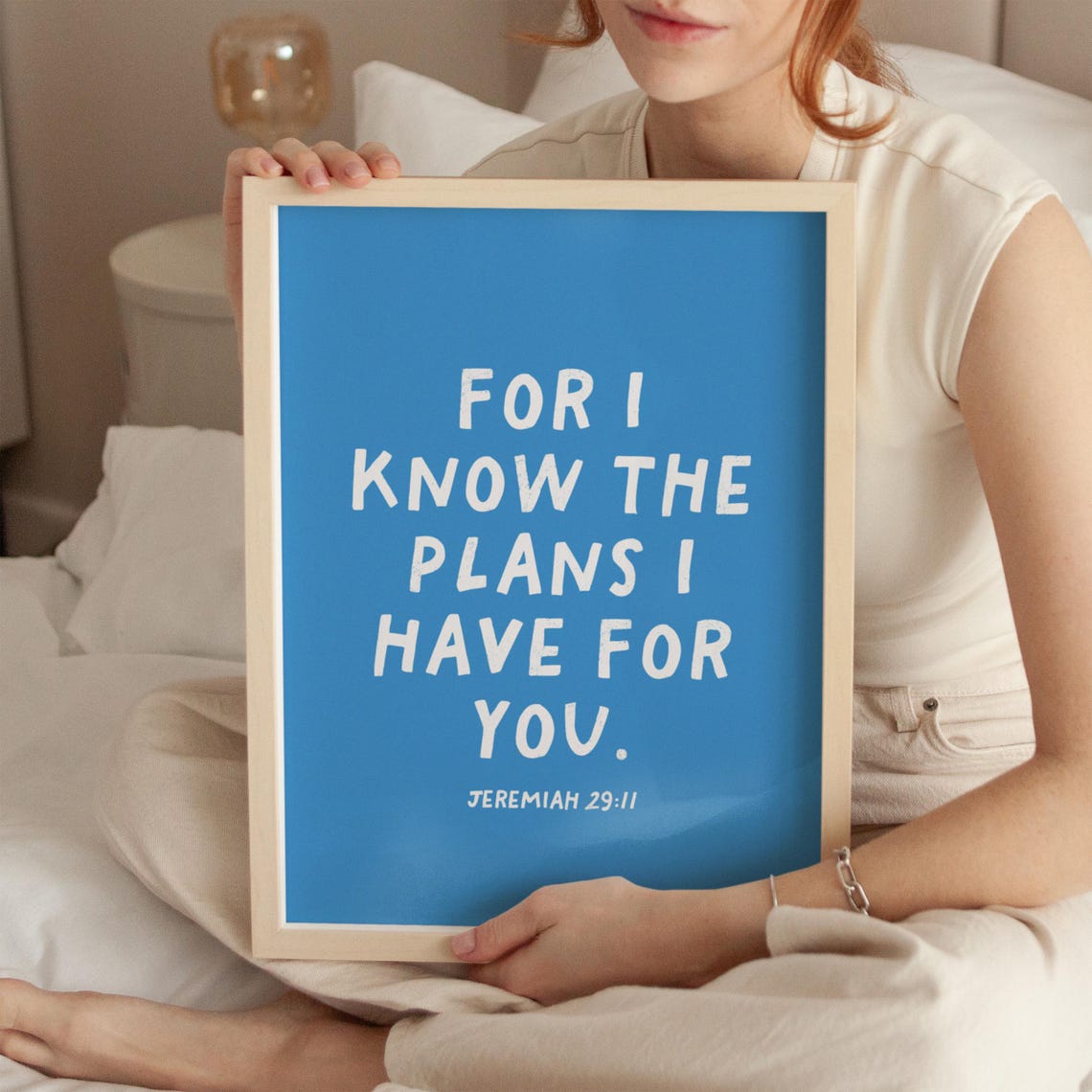 For I Know the Plans I Have for You Jeremiah 29:11 Blue Poster - Image 3