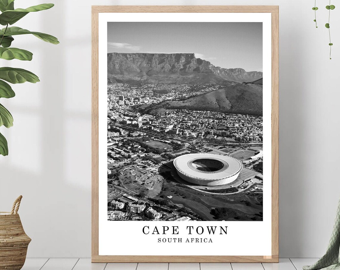 Cape Town South Africa Aerial Stadium And Table Mountain Photo Poster
