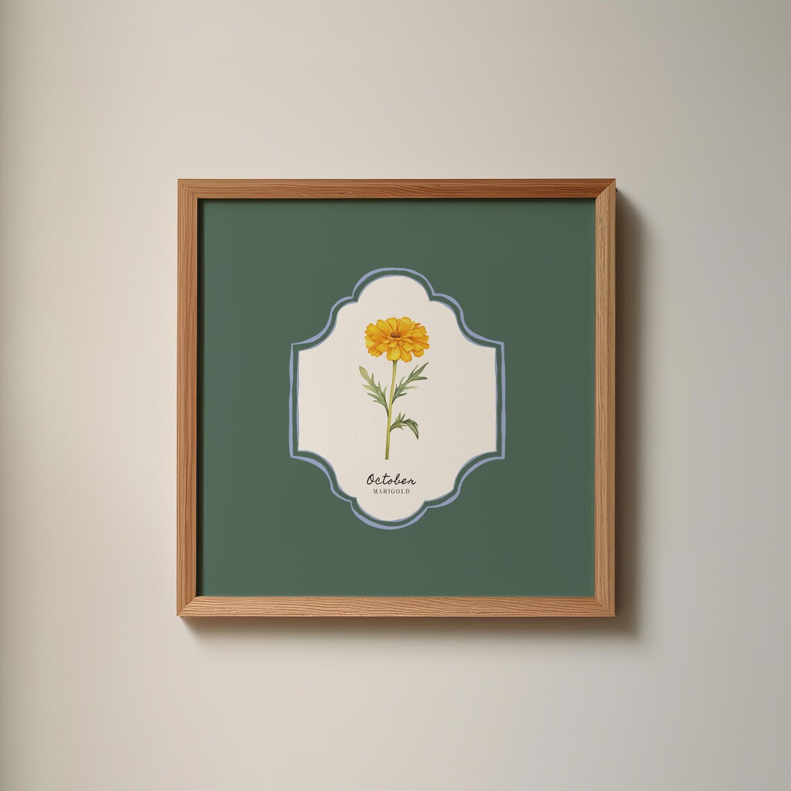 October Birth Month Flower Personalized Gift Art Print