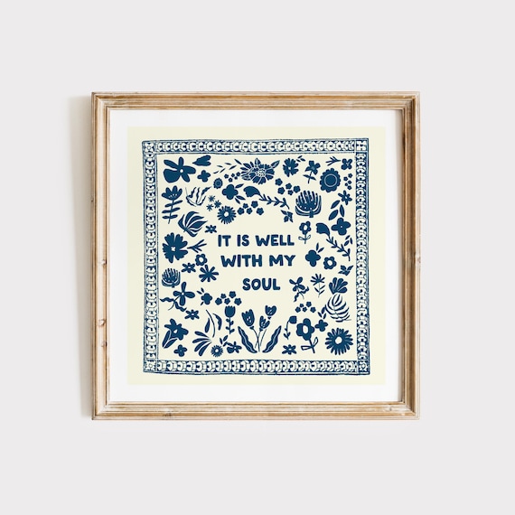 It Is Well Christian Illustration, Living Room Art Print