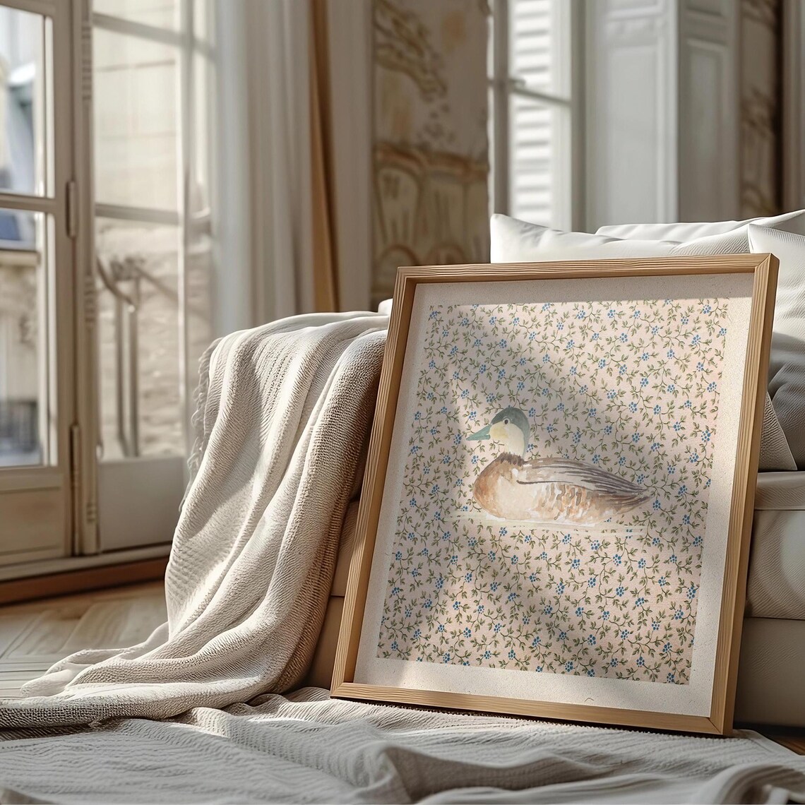 Vintage Mallard Duck Art Print, Nursery Decor - Image 2