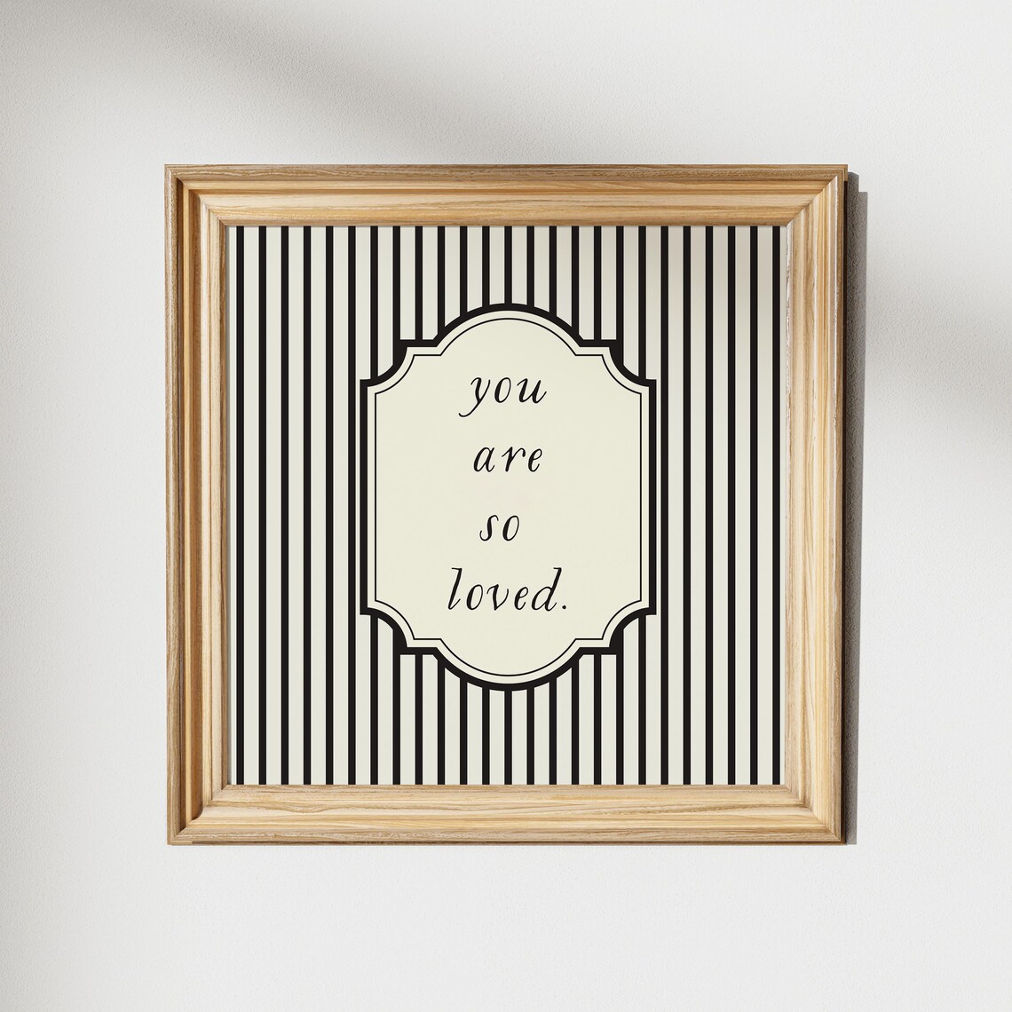 You Are So Loved Black And White Square Print - Image 4