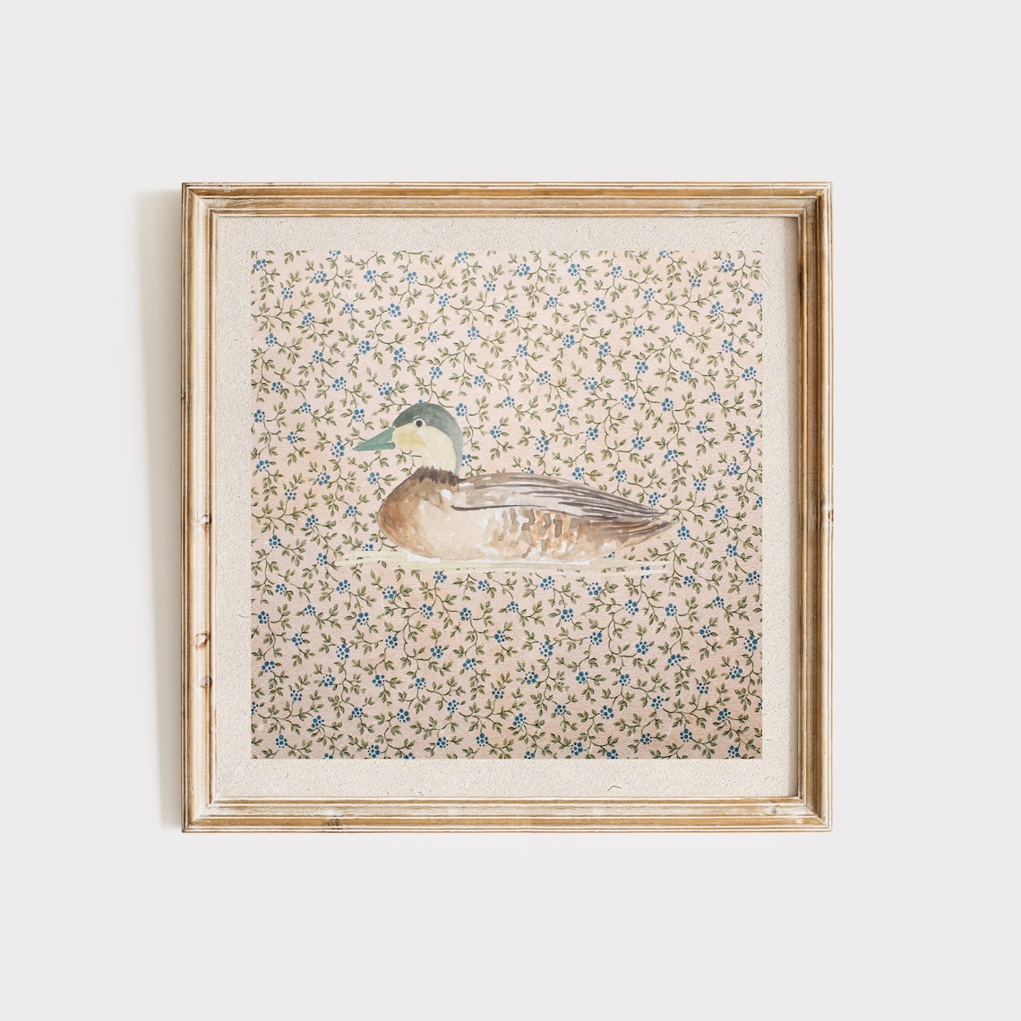 Vintage Mallard Duck Art Print, Nursery Decor