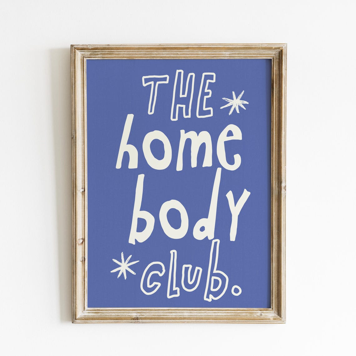 The Homebody Club Dark Blue Hand Lettered Quote Trendy Wall Art Print - Image 3