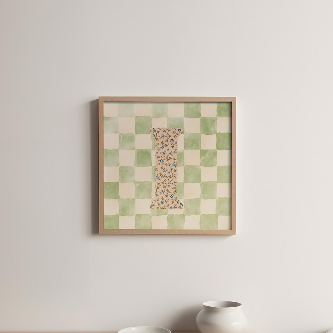 I Square Initial Personalized Watercolor Gift - Image 3
