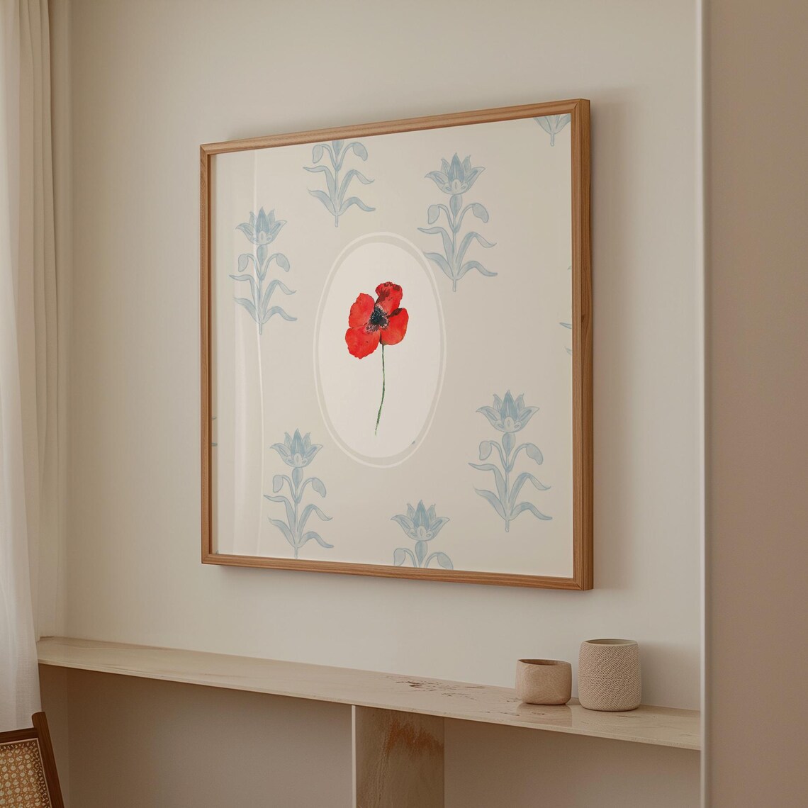 Poppy Botanical Illustration Art Print, Cottage Decor - Image 4