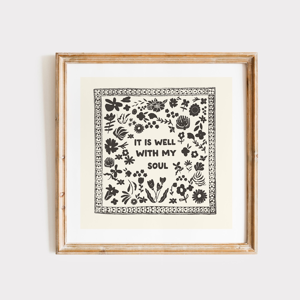 It Is Well With My Soul Floral Bandana Hymn Quote Art Poster
