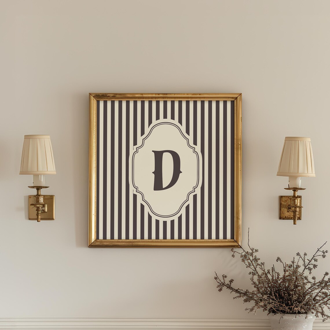 D Square Initial - Watercolor Personalized Print - Image 2