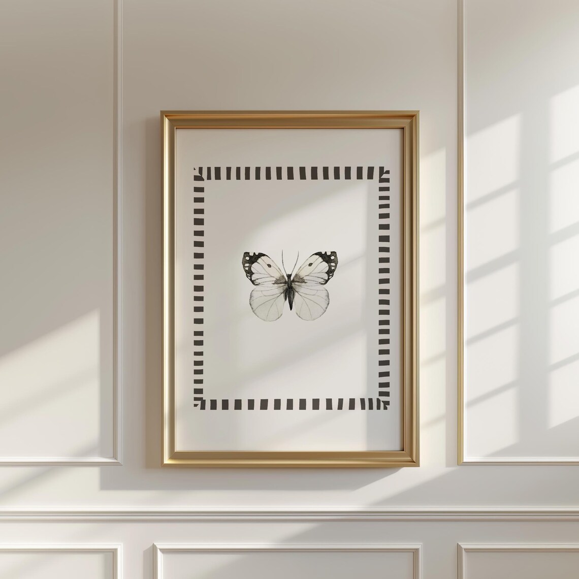 Black and White Butterfly Vintage Garden Art Print