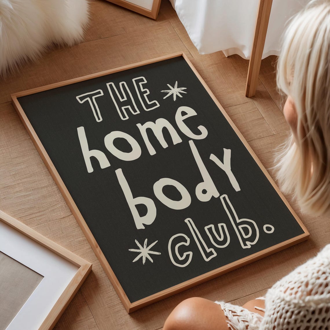 The Homebody Club Black Hand Lettered Quote Trendy Wall Art Print - Image 2