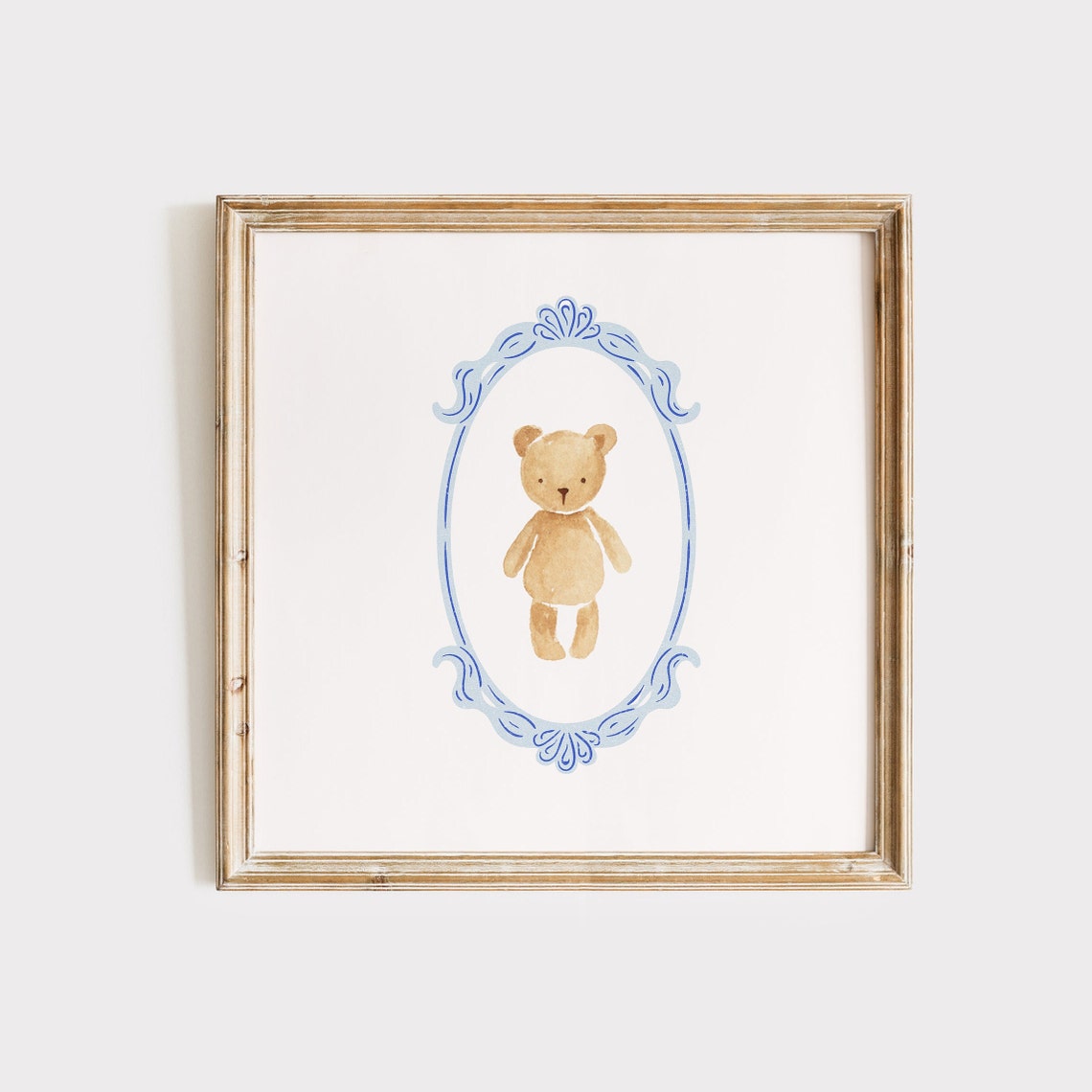 Square Teddy Bear Print Instant Wall Art Trendy Decor Nursery Living Room Art Cottage Kitchen - Image 2