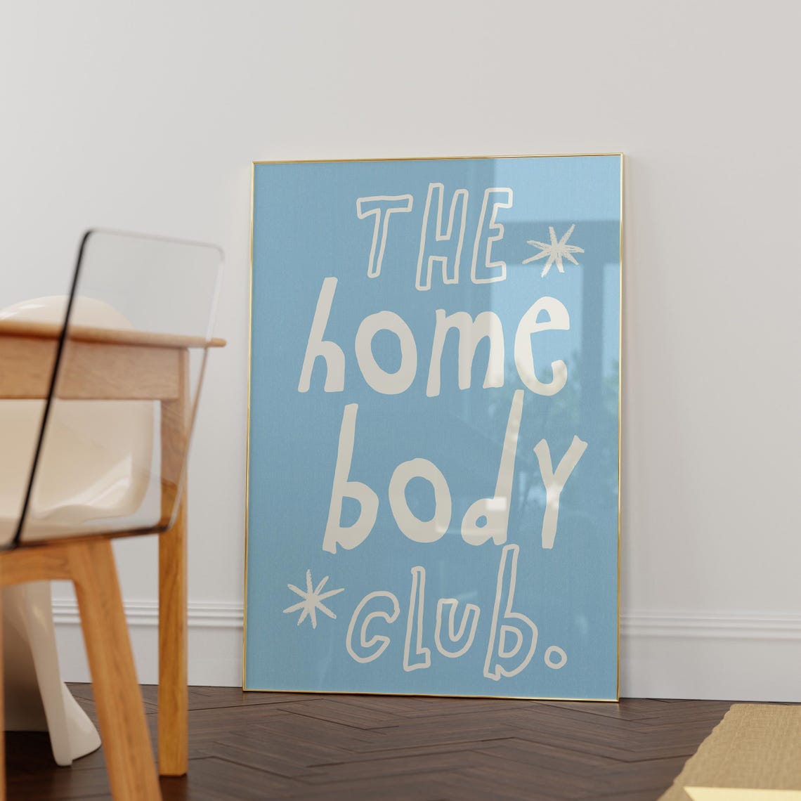 The Homebody Club Light Blue Hand Lettered Quote Trendy Wall Art Print - Image 4