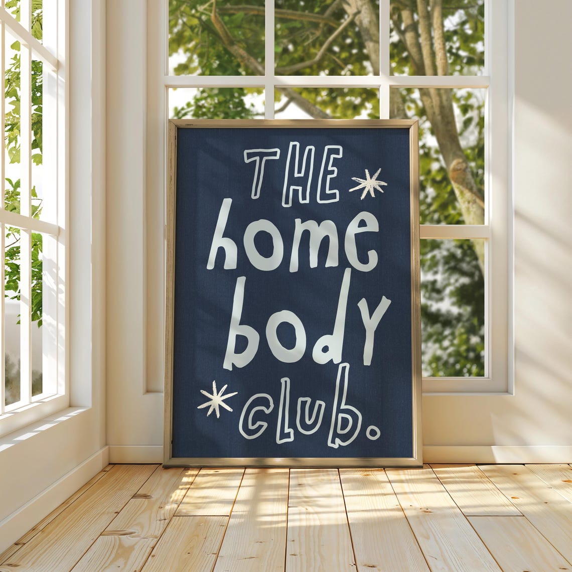 The Homebody Club Navy Blue Quote Typography Fun Wall Art Poster - Image 2