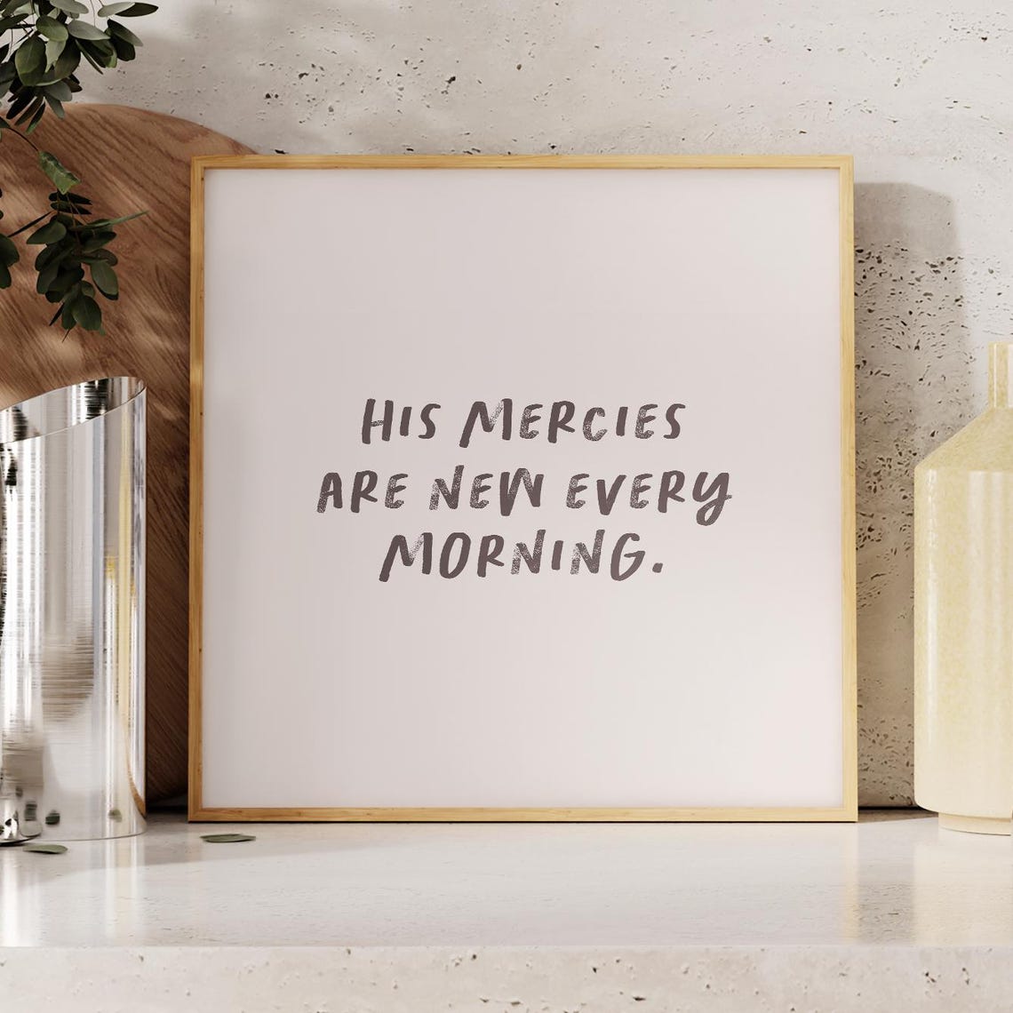 His Mercies Are New Every Morning Charcoal Script Minimal Poster