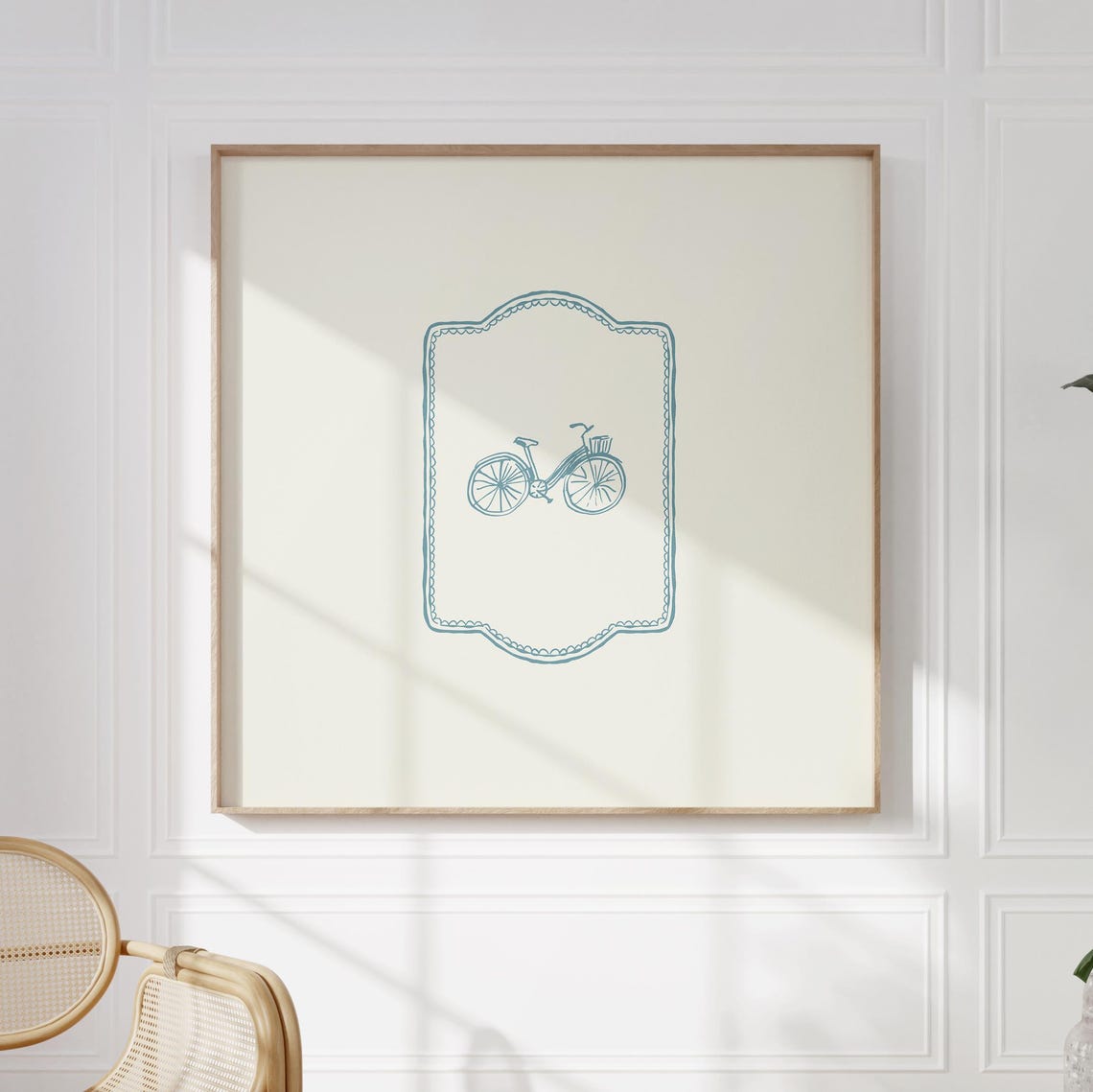 Minimal Sweet Bicycle Square Print Instant Wall Art Trendy Decor Illustration Living Room Art Nursery Decor - Image 2