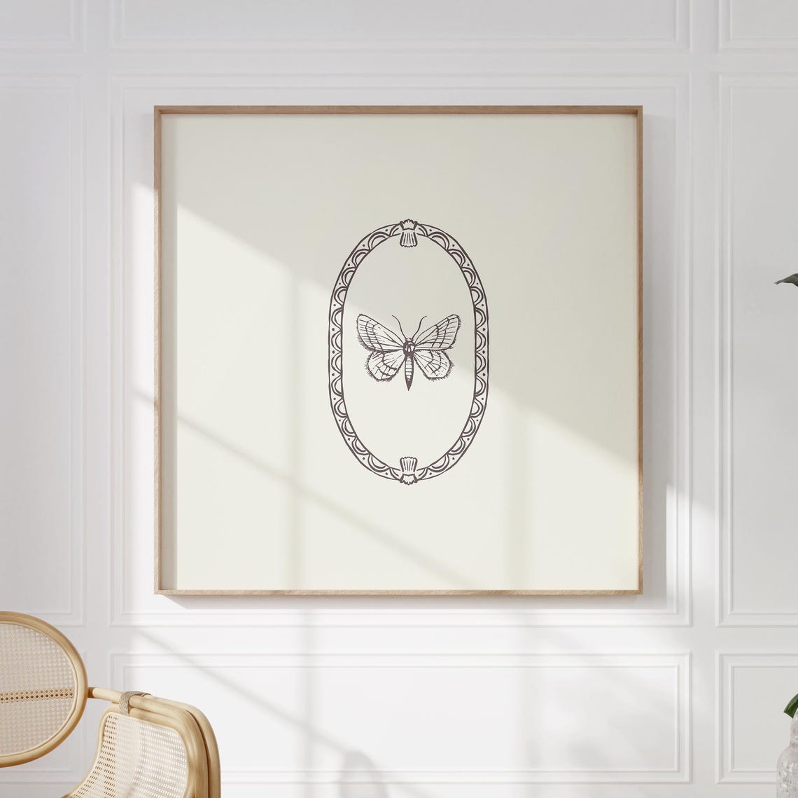 Minimal Sweet Butterfly Square Print Instant Wall Art Trendy Decor Illustration Living Room Art Nursery Decor - Image 2