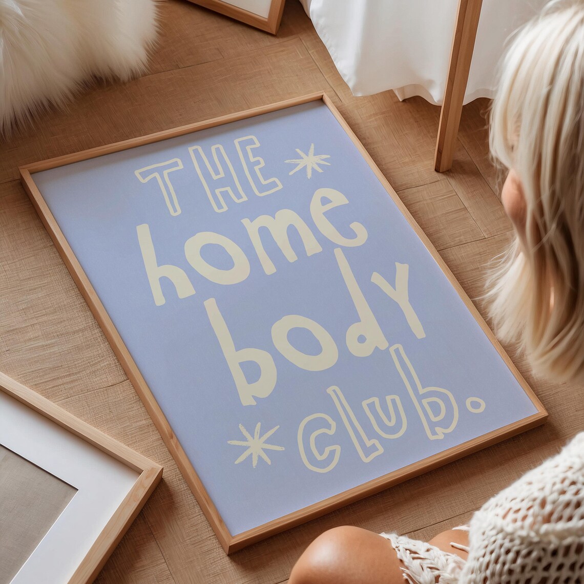 The Homebody Club Periwinkle Blue Quote Fun Typography Wall Art Poster - Image 3