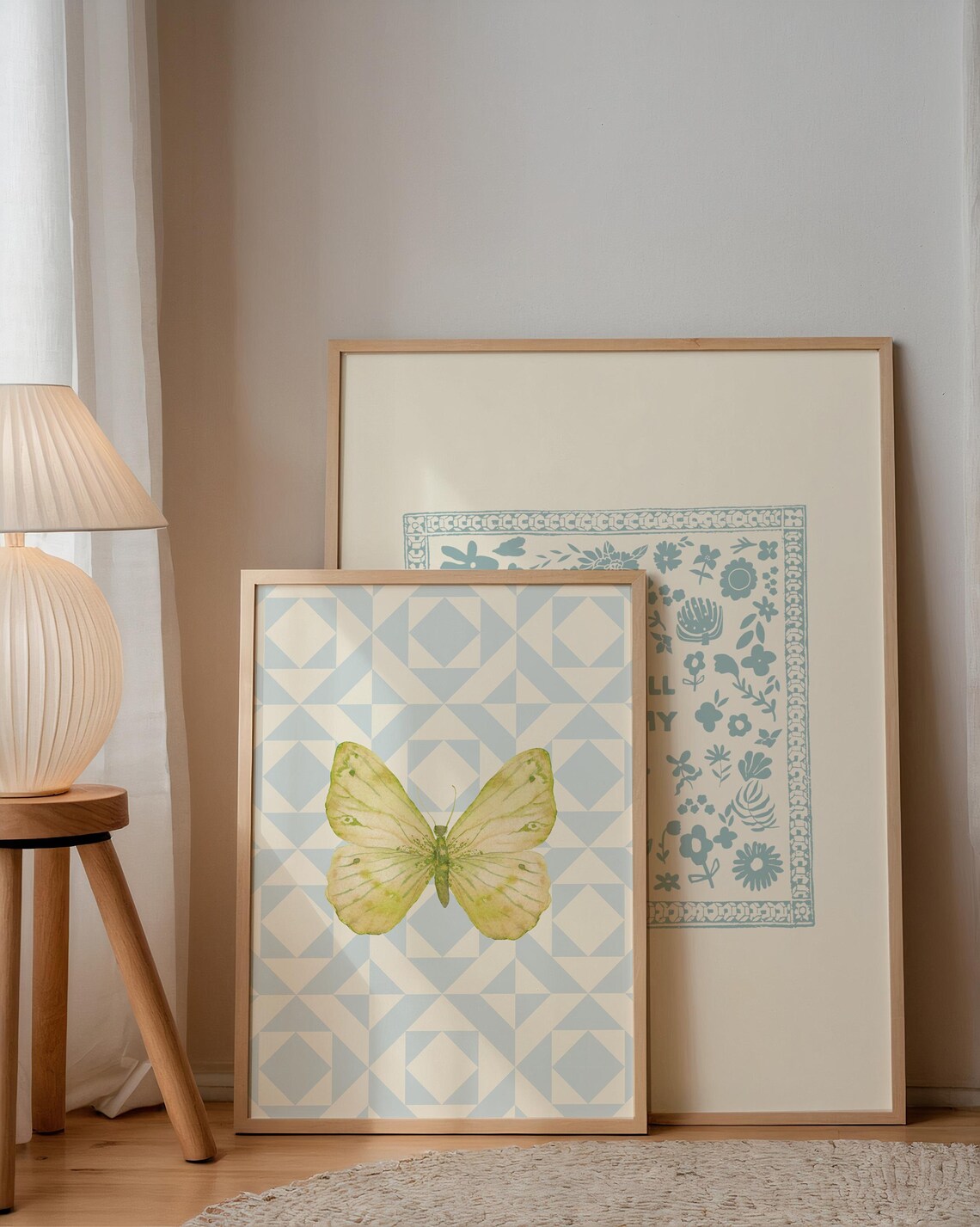 Quilted Butterfly Illustration, Nursery Decor - Image 5