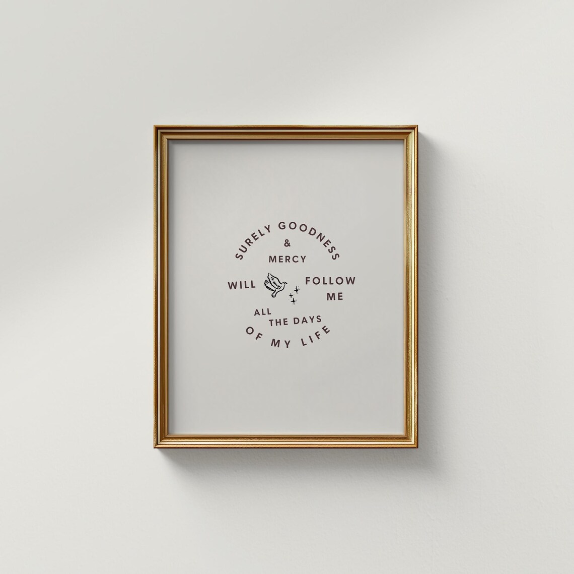Surely Goodness And Mercy Art Print Wall Art Christian Decor Minimalist Scripture - Image 2