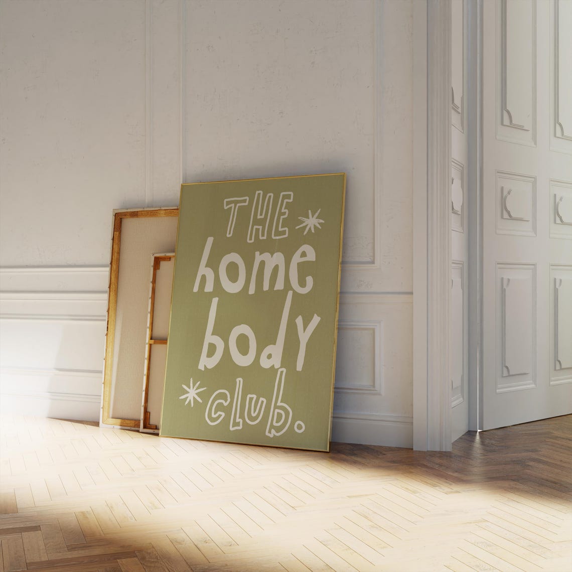 The Homebody Club Olive Green Quote Typography Fun Wall Art Poster - Image 3