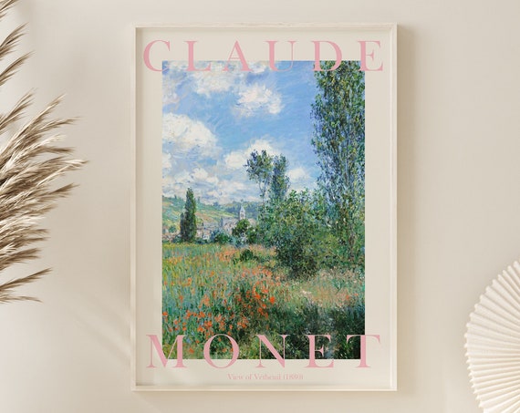Monet Poster Claude Monet Print Monet Wall Art Monet Picture Modern Monet Print Vintage Monet Art View Of Vetheuil
