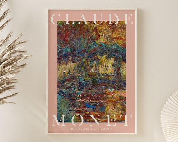Claude Monet The Japanese Footbridge 1920 Late Abstract Pond Poster