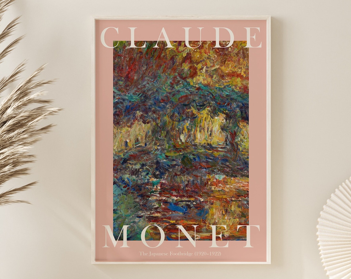 Claude Monet The Japanese Footbridge 1920 Late Abstract Pond Poster