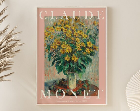 Claude Monet Jerusalem Artichoke Flowers 1880 Yellow Bloom Poster