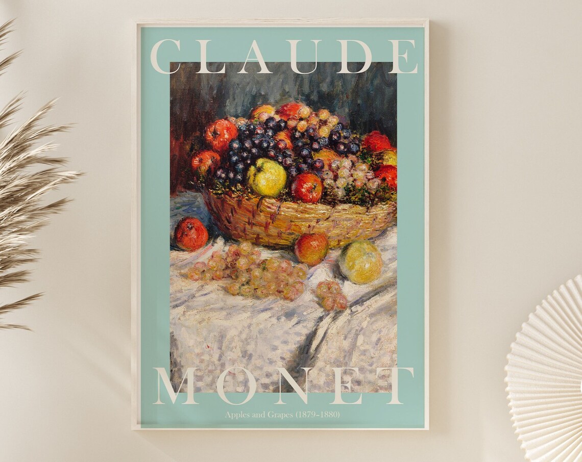 Claude Monet Apples and Grapes 1879 Fruit Basket Still Life Poster