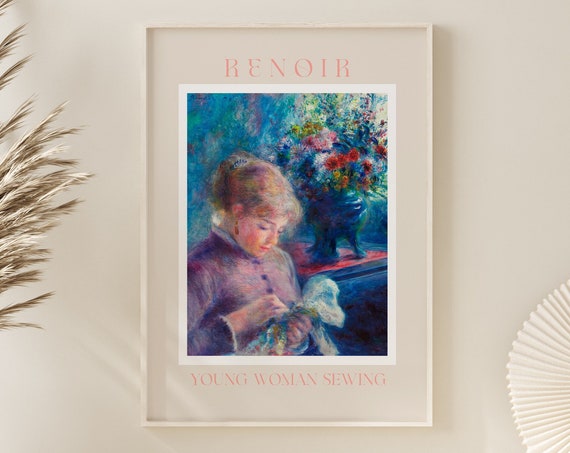 Renoir Poster August Renoir Print Renoir Wall Art Renoir Picture Renoir Monet Print Vintage Renoir Art Young Woman Sewing