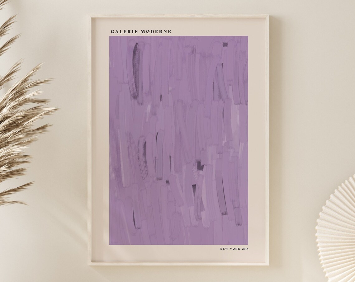 Galerie Moderne Lavender Brushstrokes Minimalist Abstract Poster