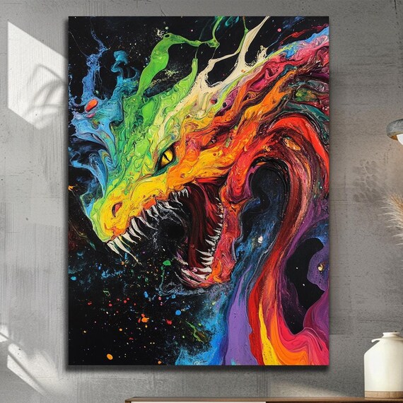 Fantasy Art Large Dragon Dragon Print Bad Dragon Wall Art Chinese Dragon Dragon Decor Japanese Dragon Modern Art Framed Art