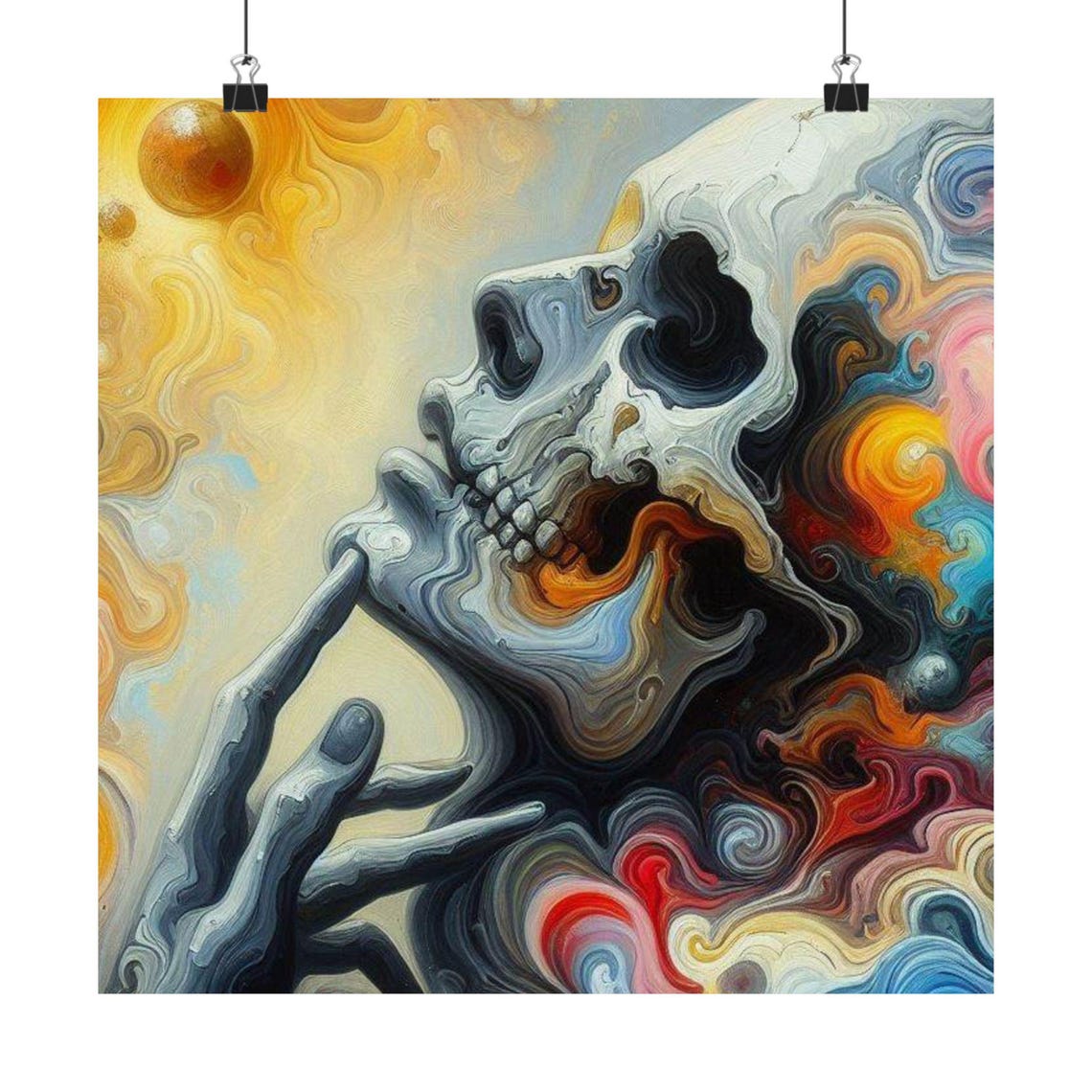 Thought Provoking Skull Art Poster Bohemian Wall Decor Psychedelic Print Artistic Home Decor Unique Gift For Art Lovers Day Of The Dead - Image 7