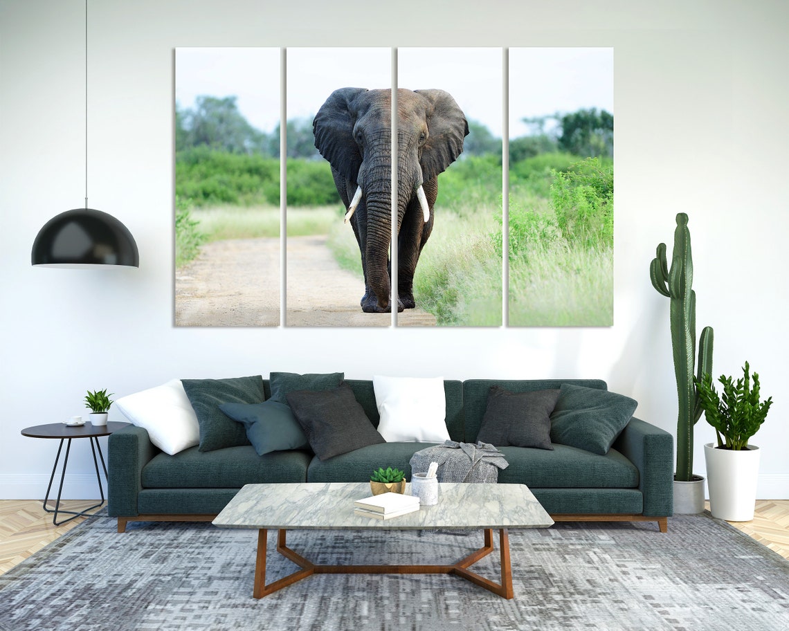 African Elephant Walking Savannah Path Majestic Wildlife Poster - Image 2