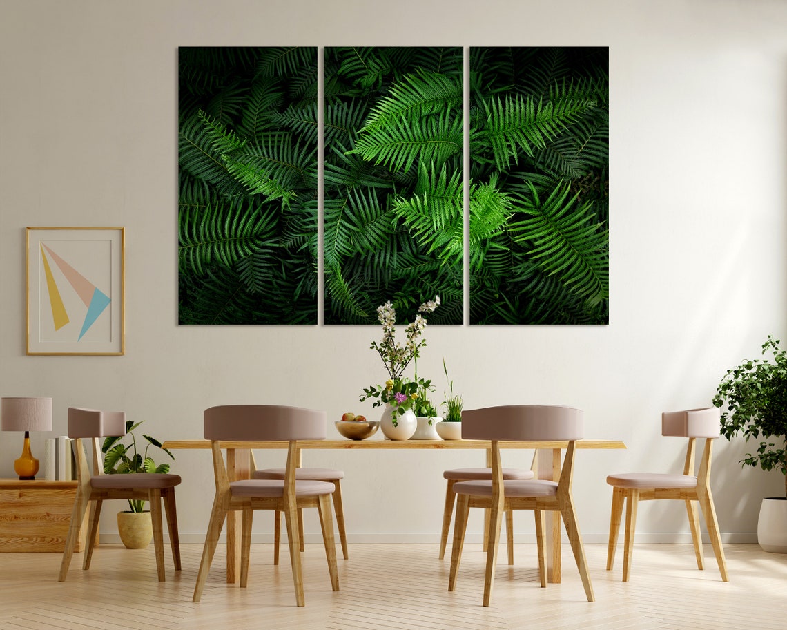 Dark Tropical Fern Leaves Lush Green Foliage Botanical Wall Art Print - Image 6