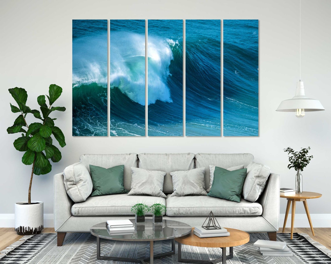 Mighty Blue Ocean Wave Curling White Foam Powerful Sea Surf Poster - Image 6