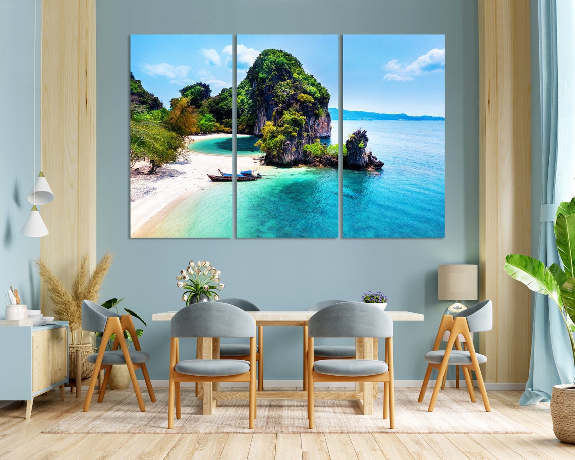 Thailand Koh Hong Island Limestone Cliffs Turquoise Beach View Poster - Image 3