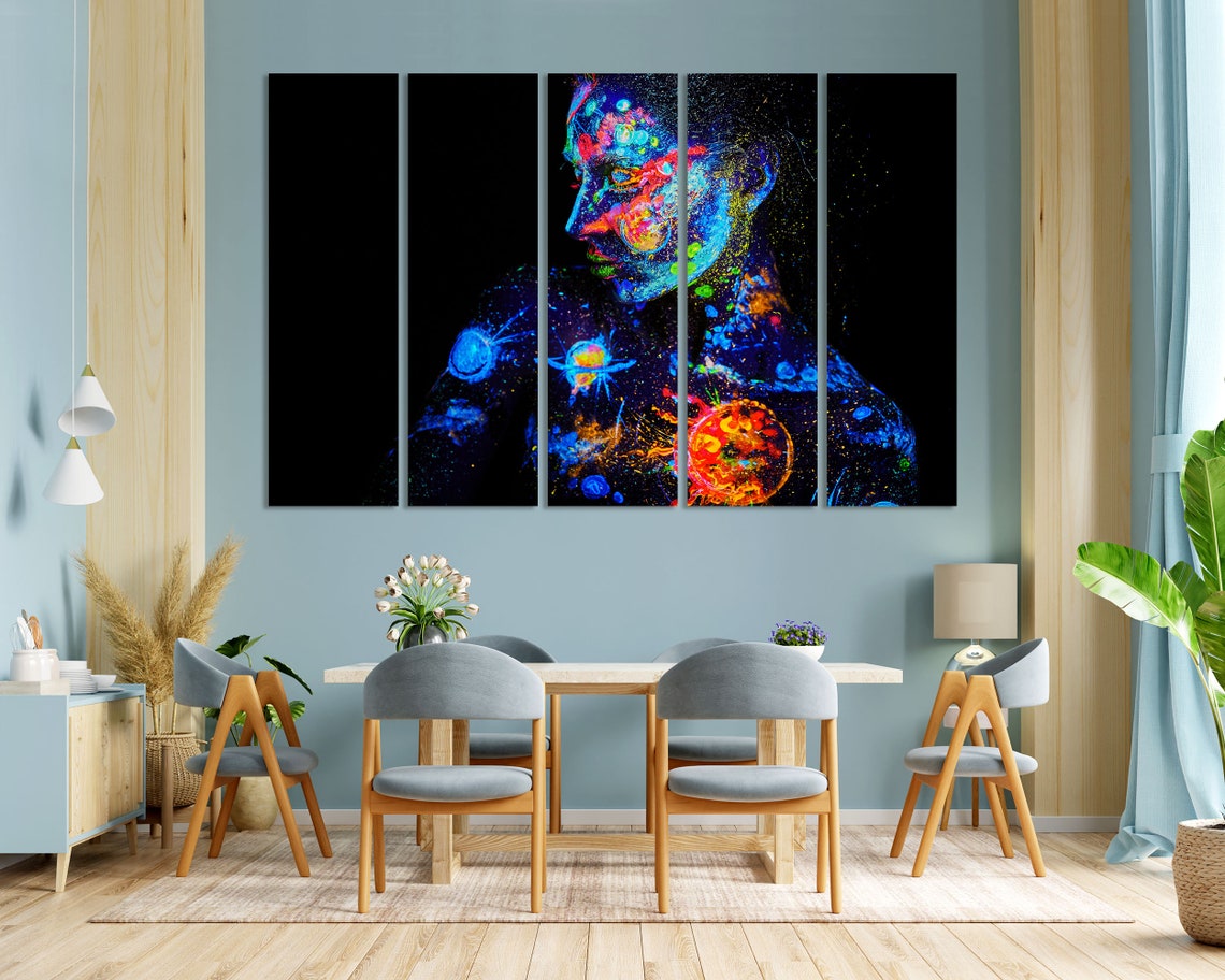 Painting Of A Universe On A Female Body Print Sets Portrait Picture Print On Woman Body Art On Universe Painting Art - Image 3