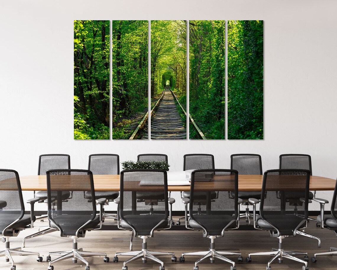 Tunnel of Love Railway Track Green Forest Spring Nature Poster - Image 4
